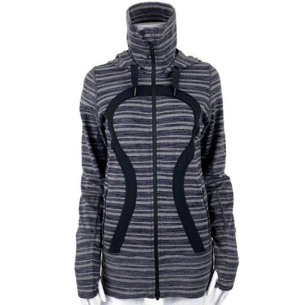 Lululemon Stride Jacket Black Stripes Galore sz 6 - Picture 3 of 8